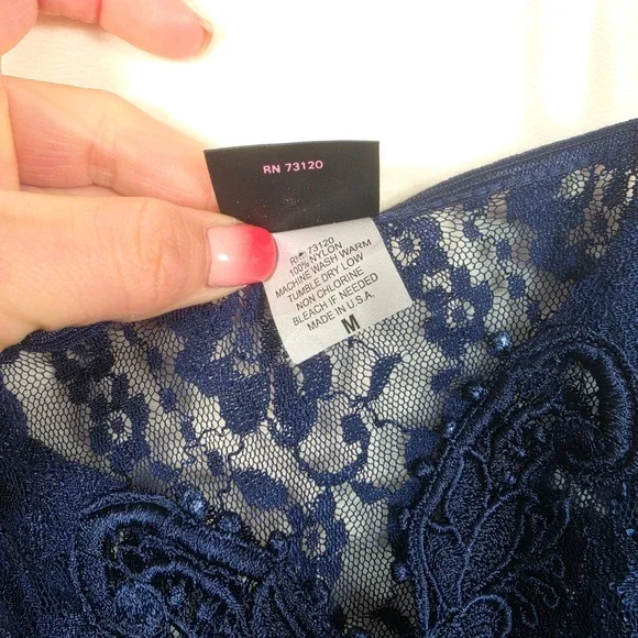 Fredericks of hollywood Babydoll Lingerie Womens M Navy - Picture 9 of 16